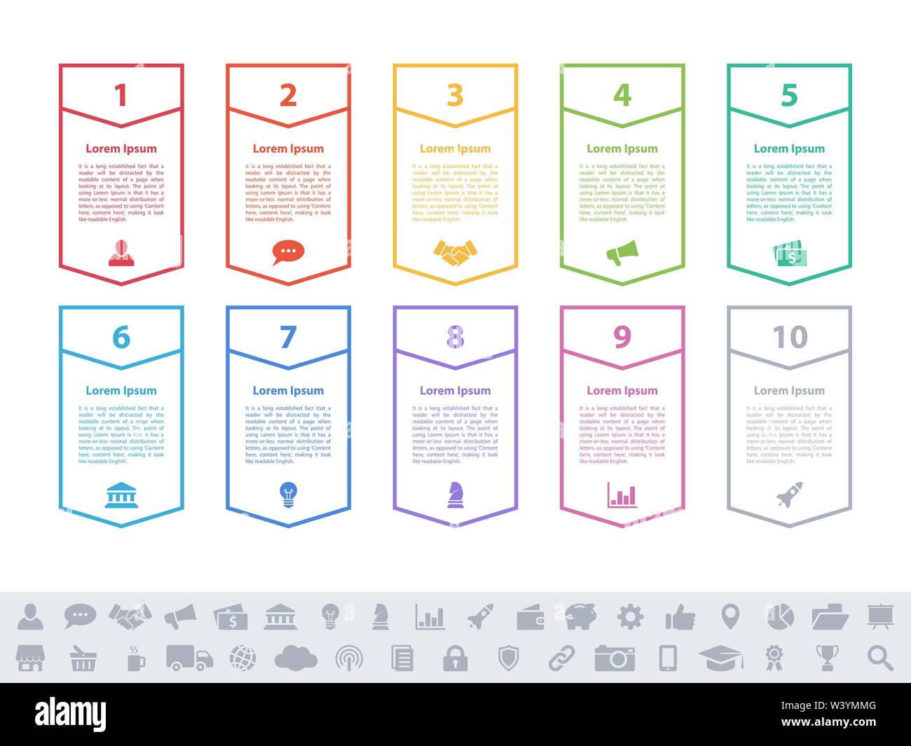Infographic design business concept vector illustration with 10 steps ...