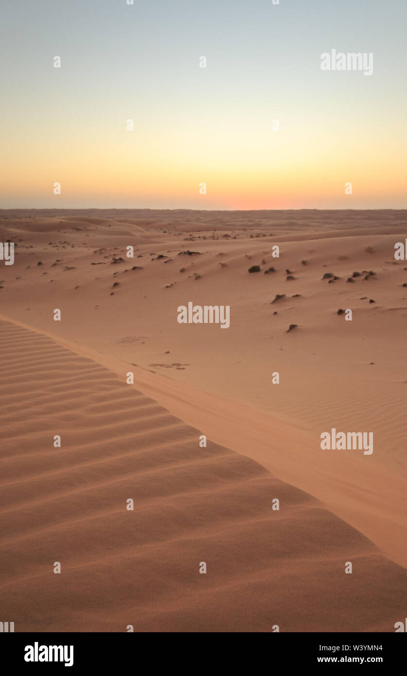 The Wahiba desert in Oman Stock Photo