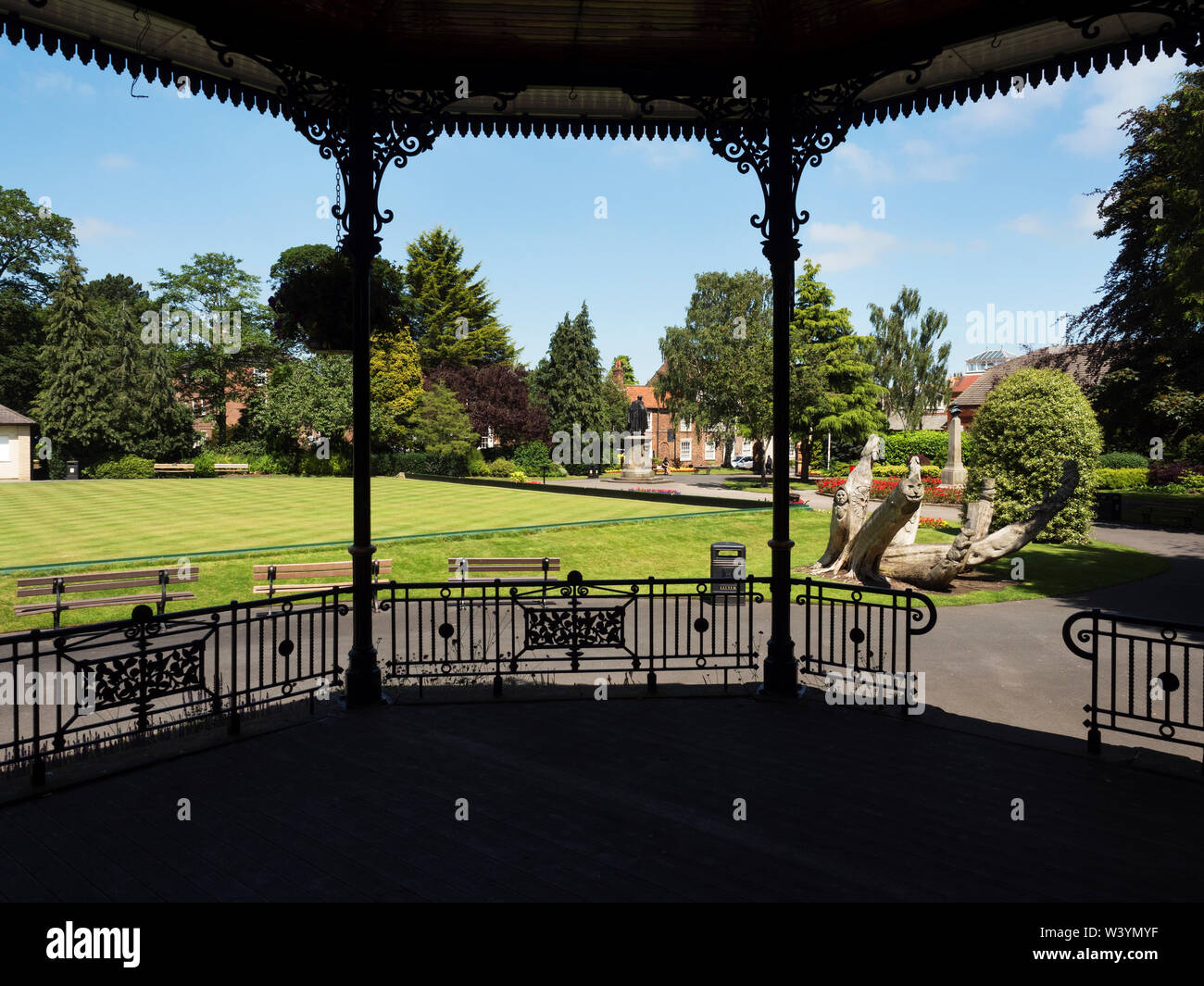 View from the bandstand in Ripon Spa Gardens Ripon North Yorkshire England Stock Photo