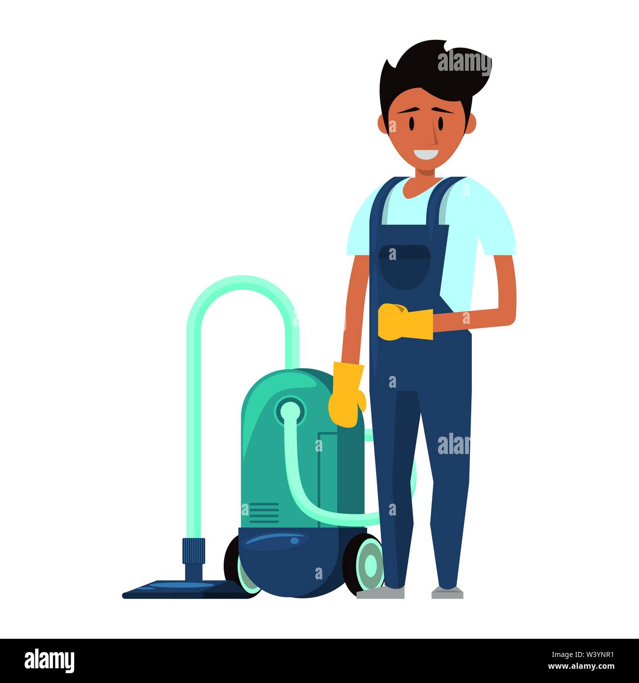 Cleaner worker with cleaning products and equipment Stock Vector Image ...