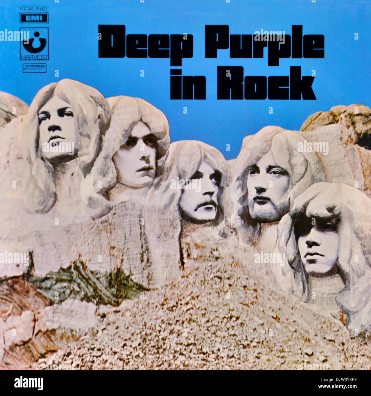 Deep purple vinyl lp record and cover hi-res stock photography and
