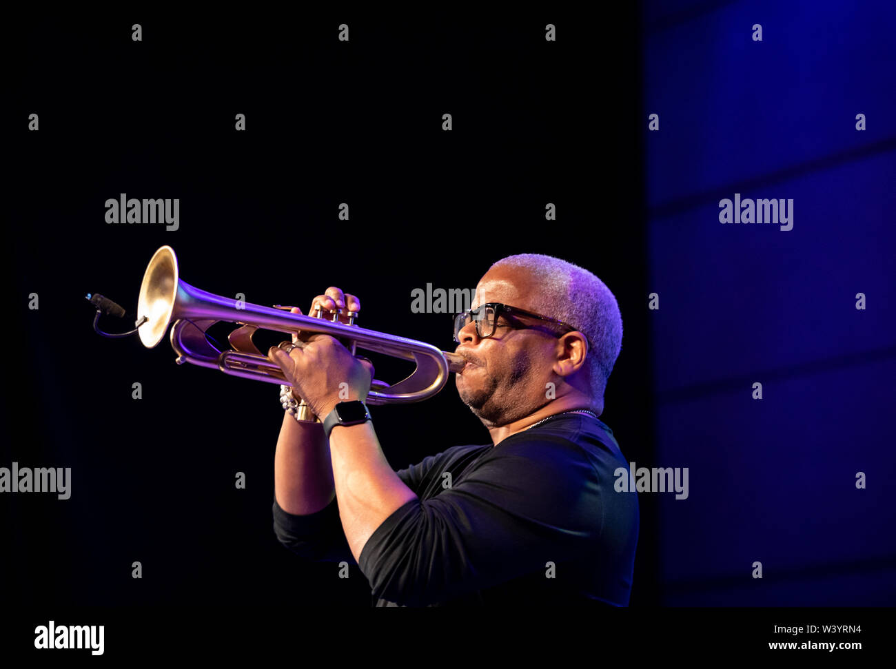 Cracow, Poland - July 17, 2019: Terence Blanchard and The E-Collective on stage in Manggha Museum of Japanese Art and Technology at the Summer Jazz Festival in Krakow. Poland Stock Photo
