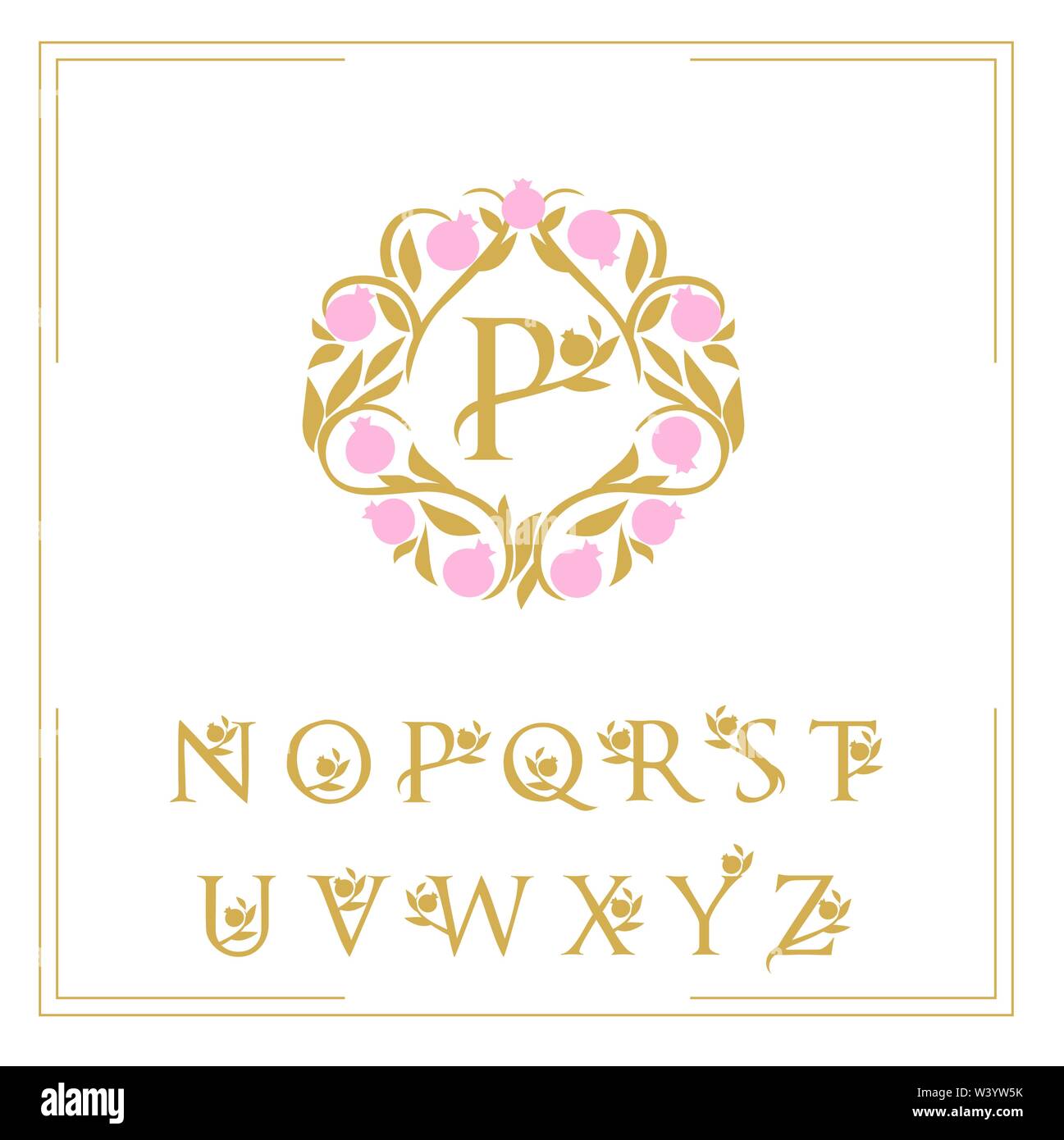 logo template the letters are framed with a pattern Stock Vector