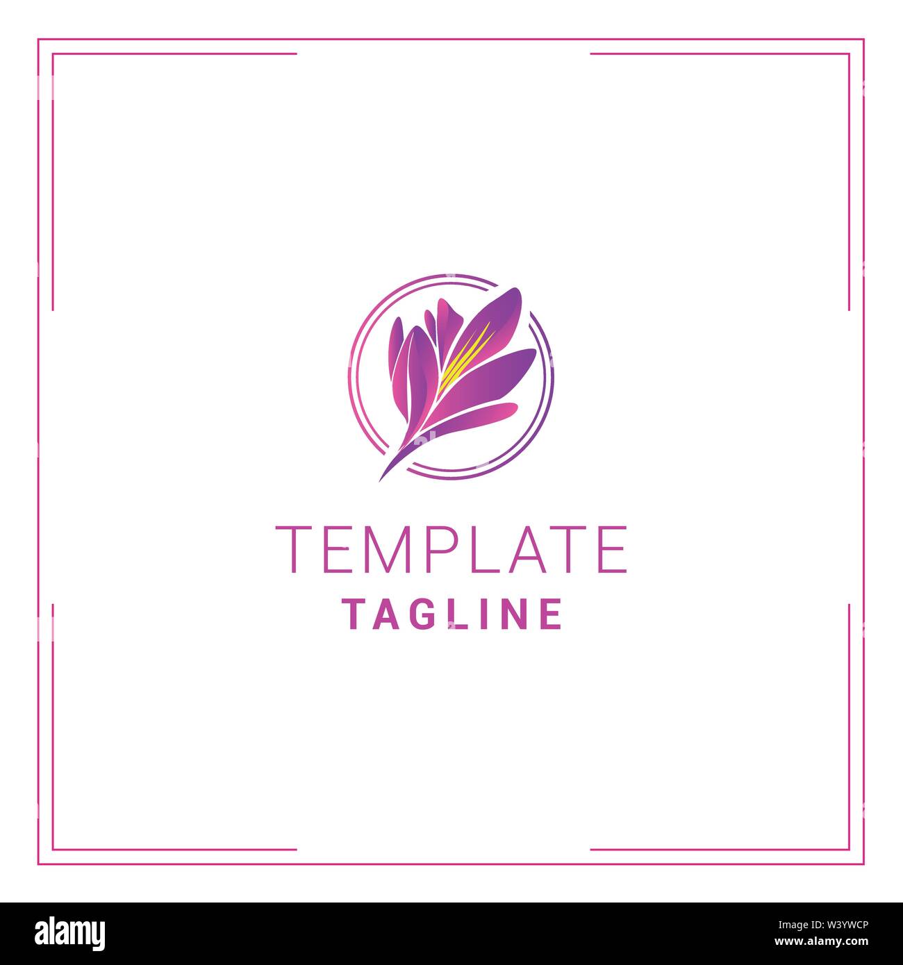 logo pattern with beautiful saffron flower spices Stock Vector Image