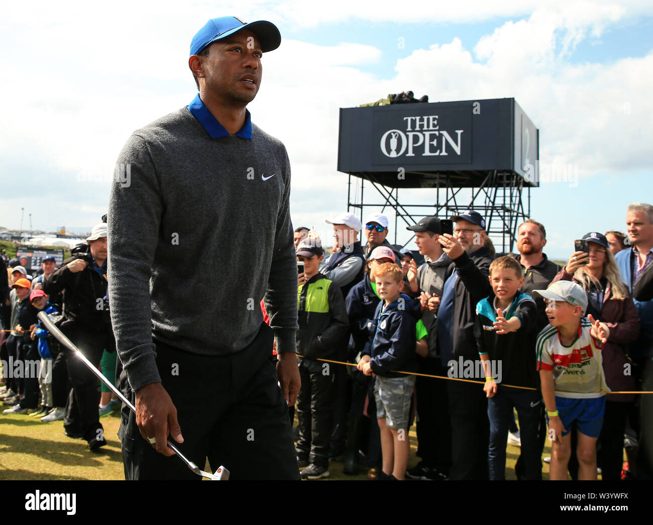 Portrush, Country Antrim, Northern Ireland. 18th July 2019. The 148th Open Golf Championship, Royal Portrush, Round One; Tiger Woods (USA) walks to third tee Credit: Action Plus Sports Images/Alamy Live News Stock Photo