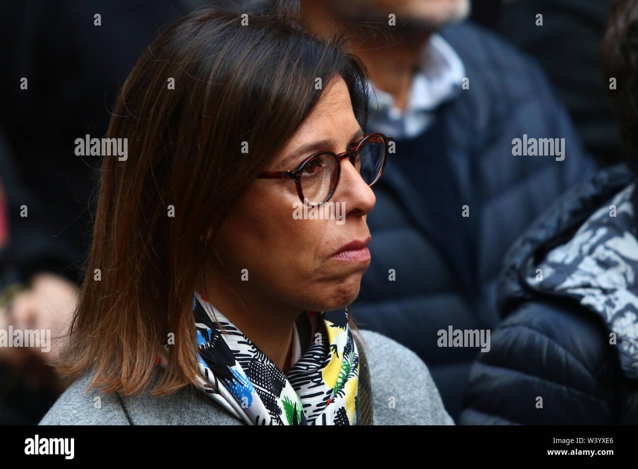 BUENOS AIRES, 18.07.2019: Laura Alonso during central activity remember of 85 people dead for bomb attack on the AMIA headquarters on July 18, 1994 in Stock Photo