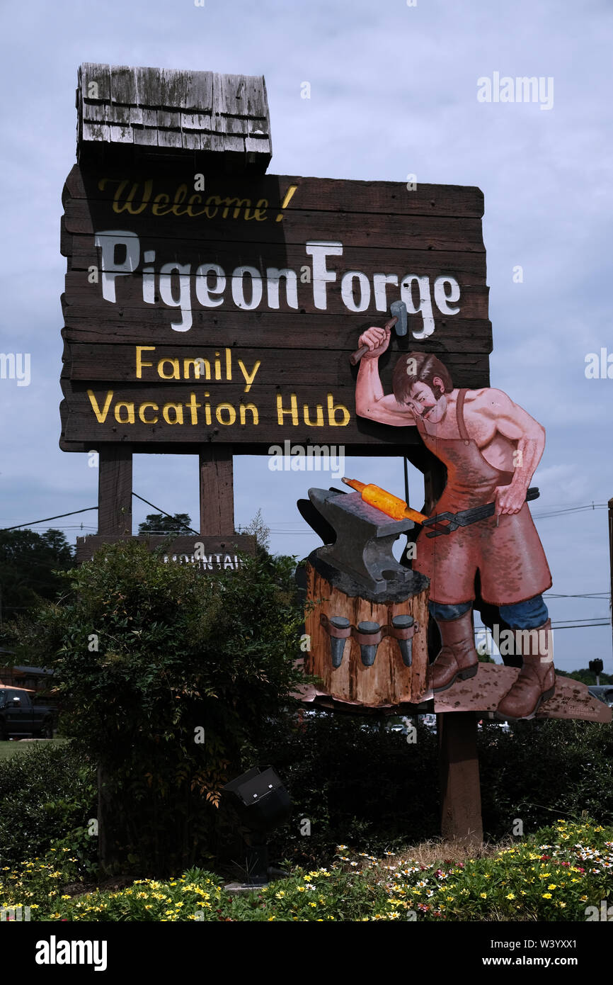 Pigeon Forge, TN Sign Stock Photo