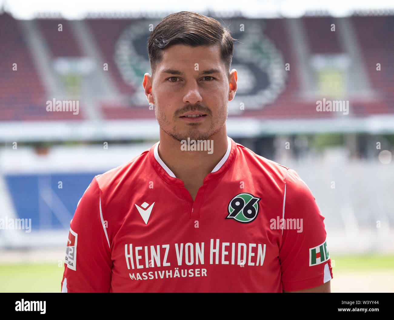 Hanover, Germany. 18th July, 2019. Soccer: 2nd Bundesliga, photo session: Hanover 96 for the 2019/20 season in the HDI Arena: player Miiko Albornoz from Hanover 96. Credit: Peter Steffen/dpa/Alamy Live News Stock Photo