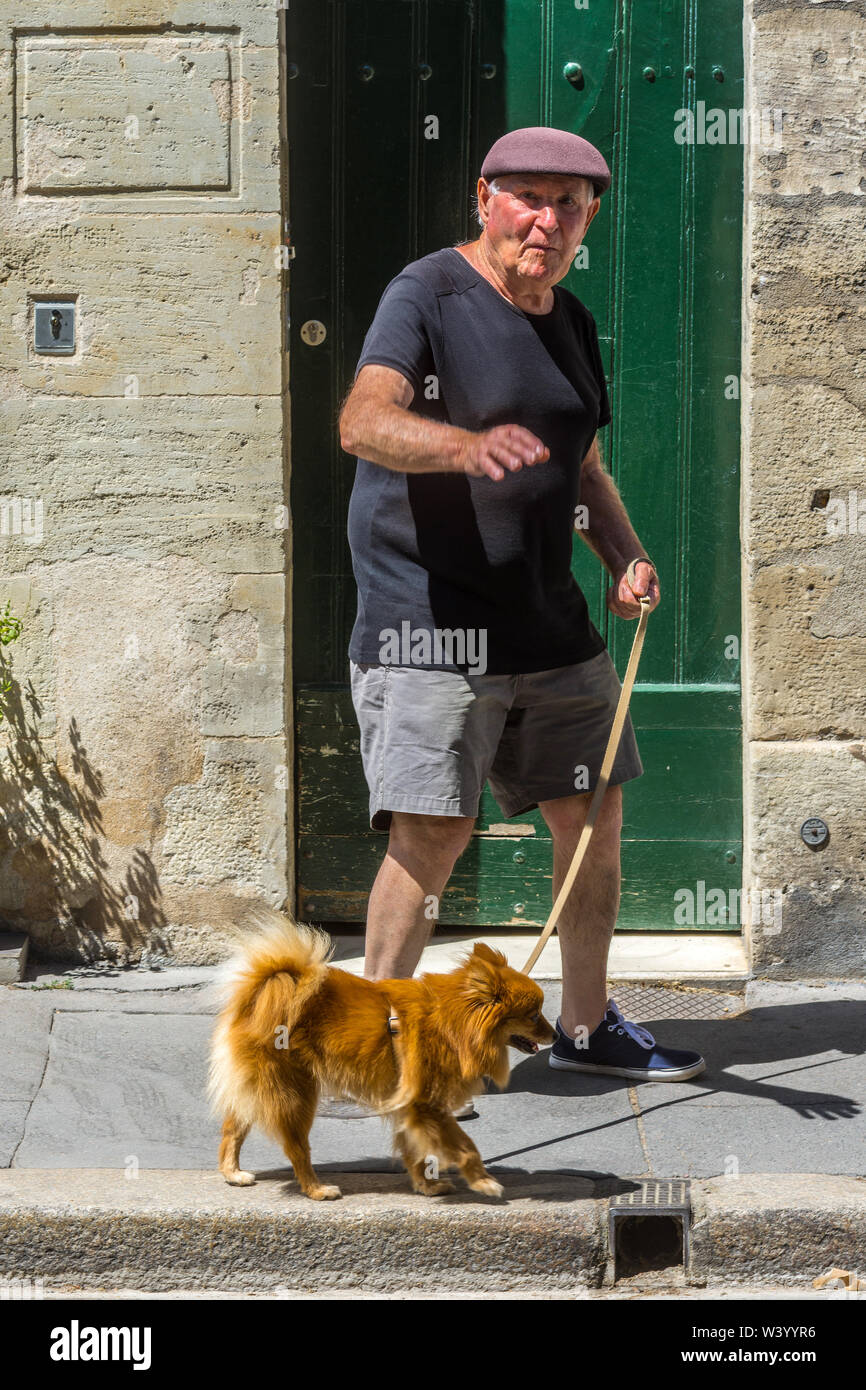 Old man walking dog hires stock photography and images Alamy