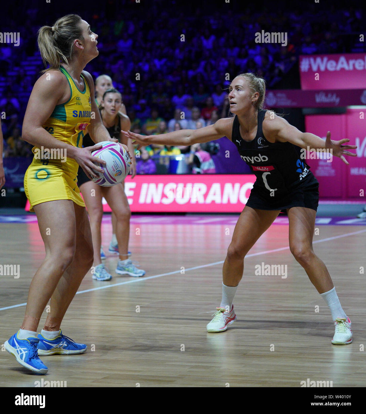 Liz Watson (AUS) in action during Vitality Netball World Cup 2019 at M&S Bank Arena, Liverpool, United Kingdom.Australia beat New Zealand: 50-49 Stock Photo