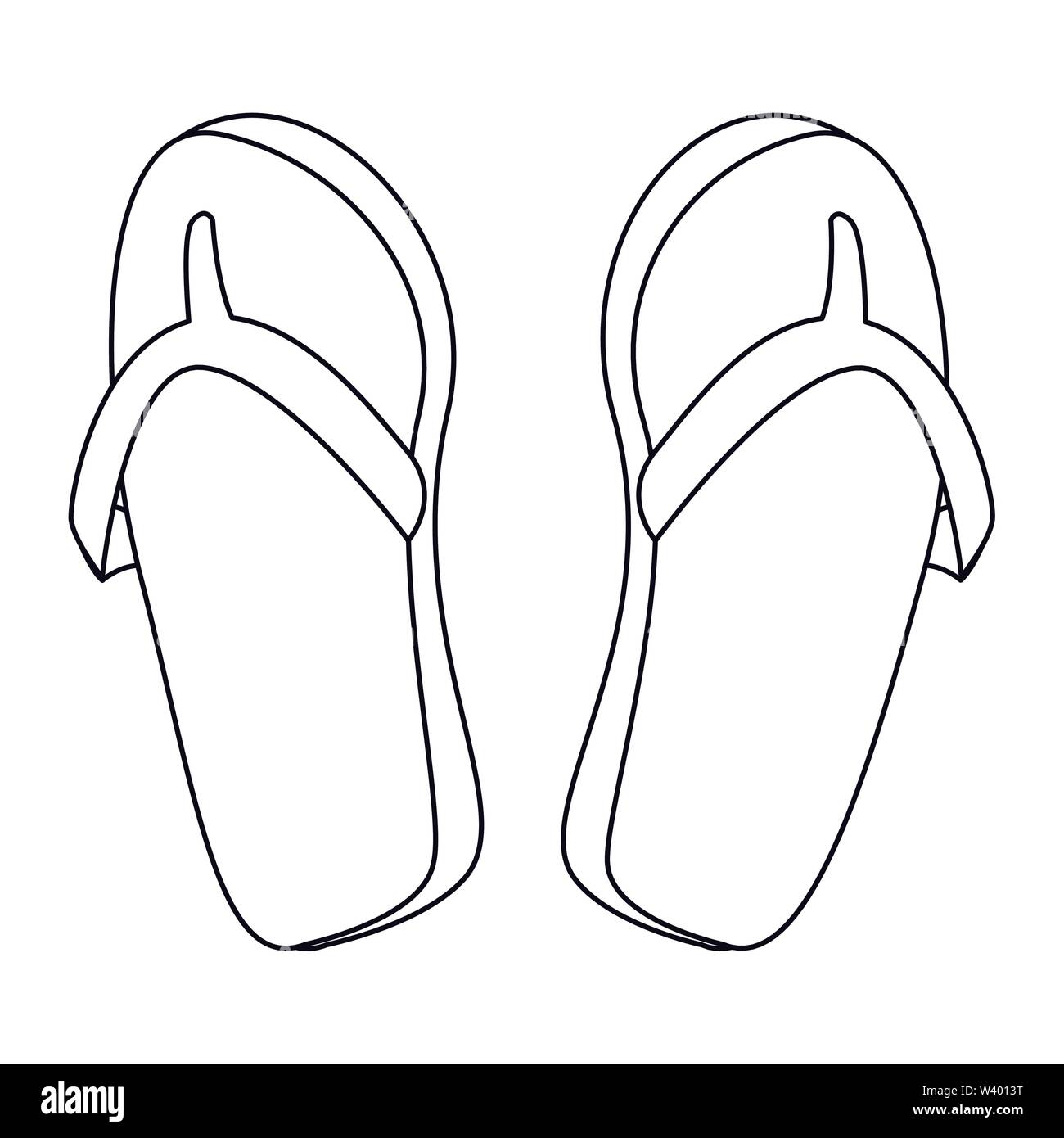 flip flops on white background vector illustration Stock Vector Image ...