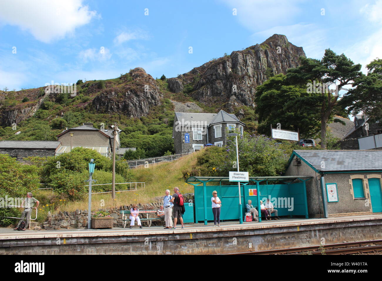 Blaenau Ffestiniog is a historic mining town in Wales Stock Photo