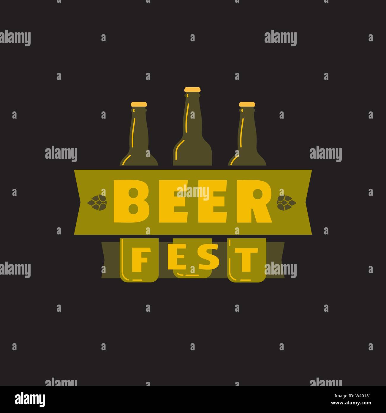 Beer fest hand drawn flat color vector icon Stock Vector