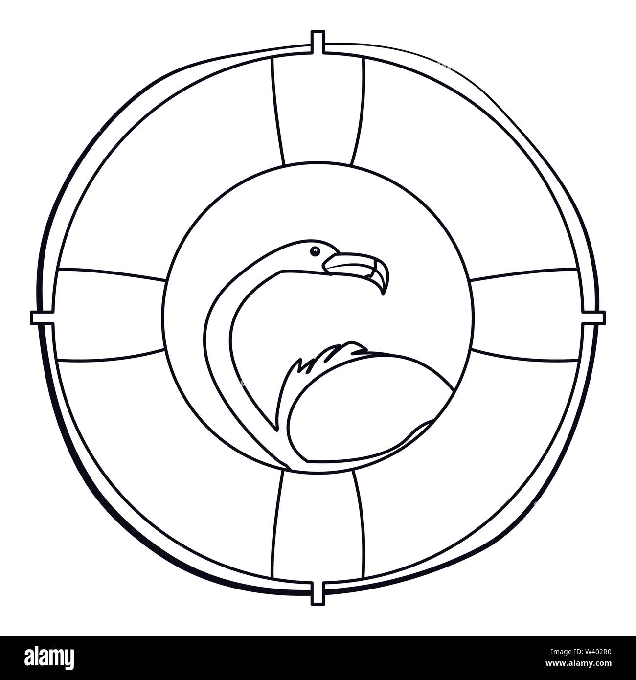 summer time holiday flamingo lifebuoy vector illustration Stock Vector ...