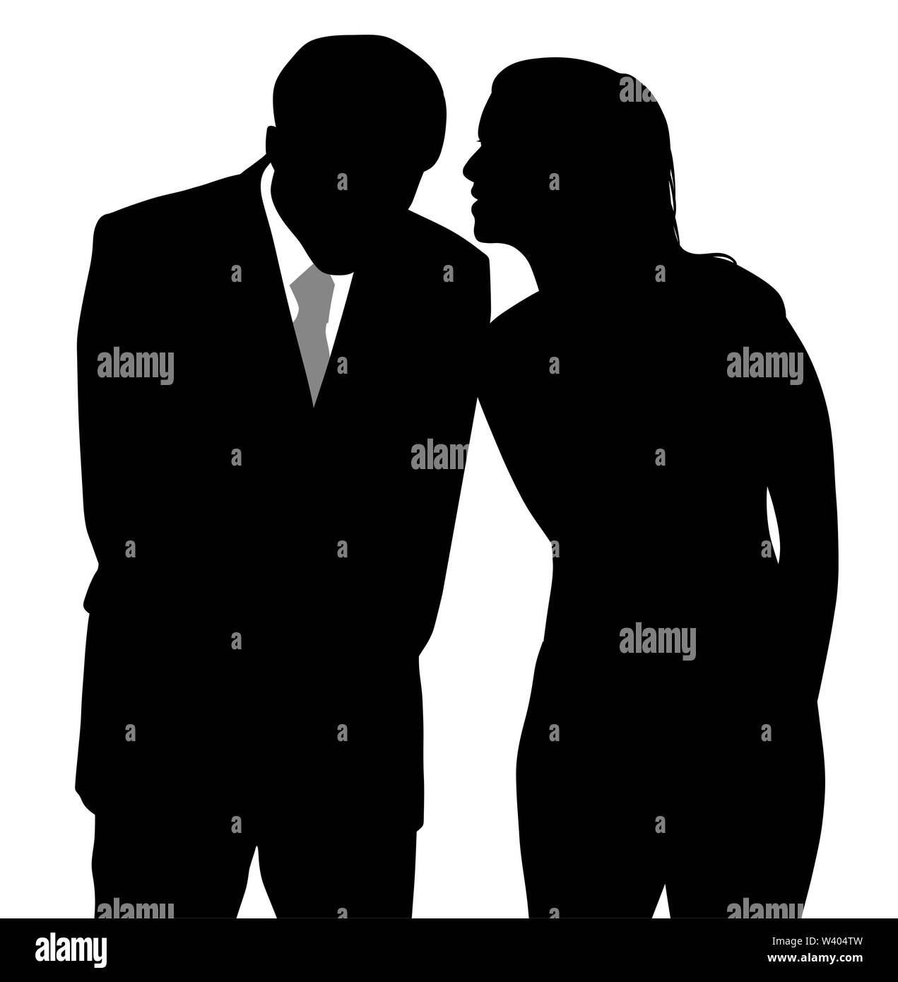 Man and woman discreet conversation Stock Vector