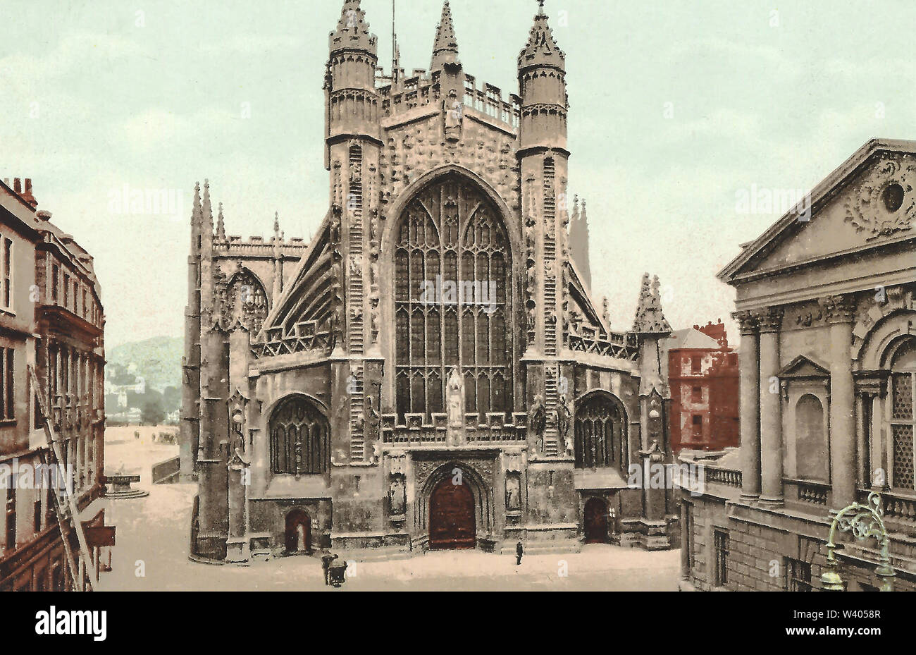 Bath abbey west front 1909 Stock Photo - Alamy