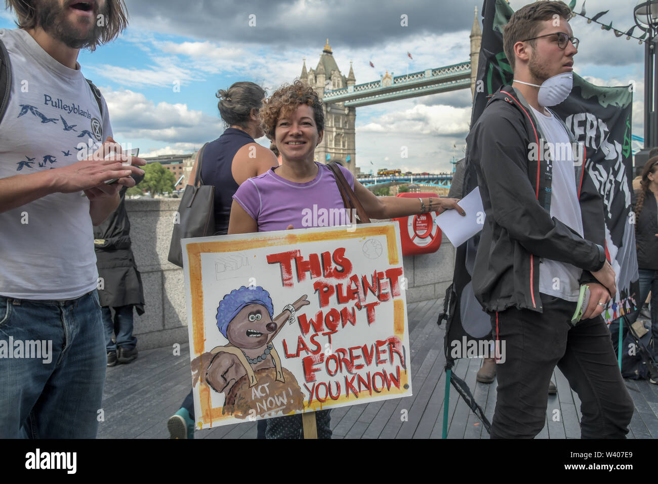 London, UK. 18th July, 2019. Hundreds of climate changes protest a sit ...