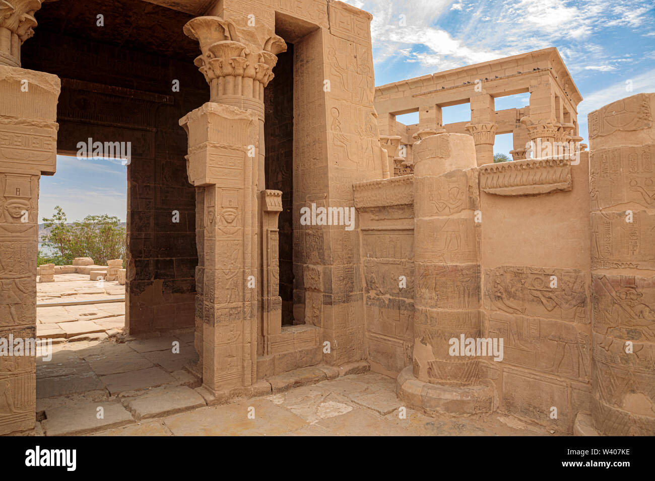 Inside Trajan's Kiosk on Agilika island Stock Photo
