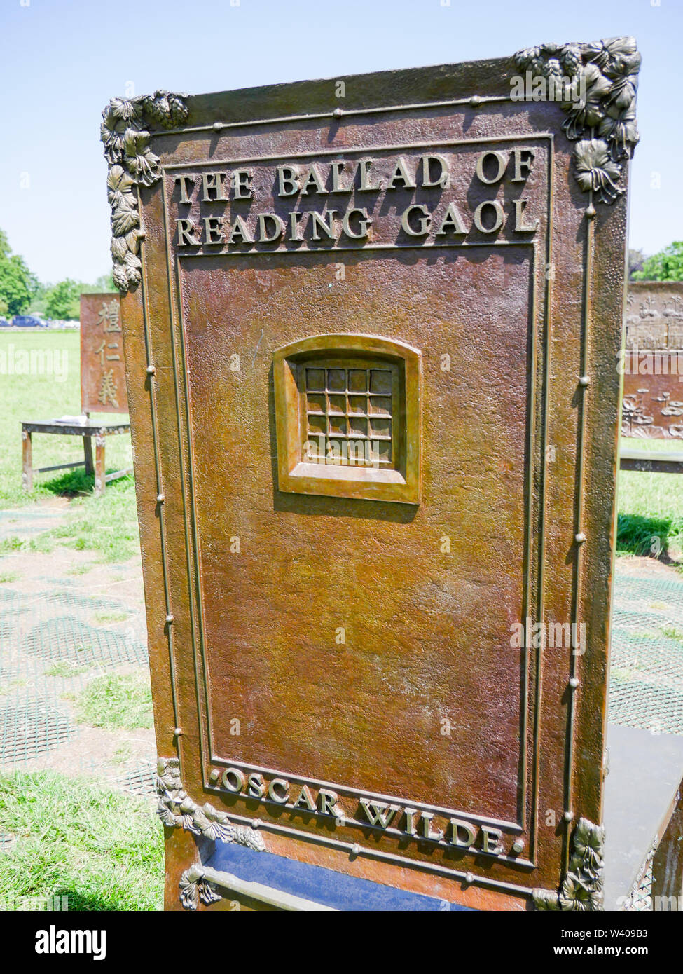 The Jurors, Installation Art, about struggle for freedom, equal rights and the rule of law, Runnymede, Surrey, England, UK, GB. Stock Photo