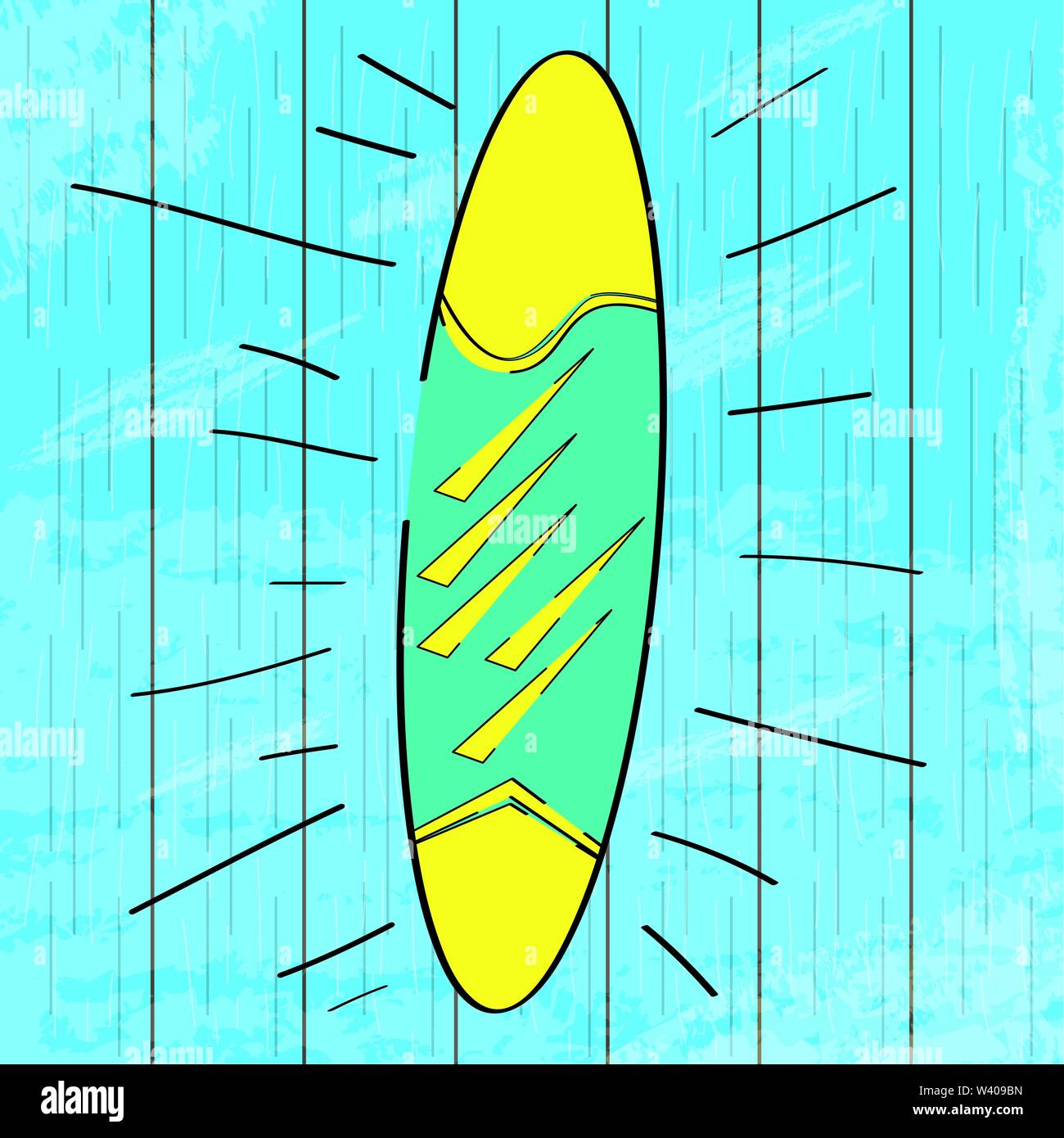 Colored surfboard on a water background - Vector Stock Vector Image ...