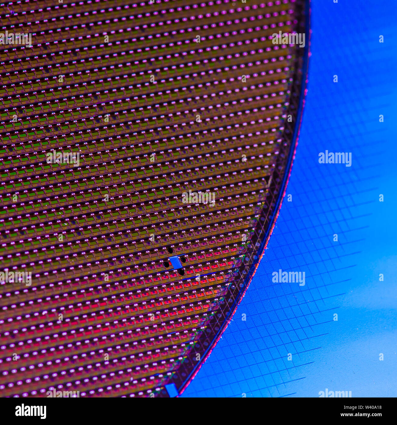 Macro of Silicon wafers Chip Technology Background in Rainbow colors ...