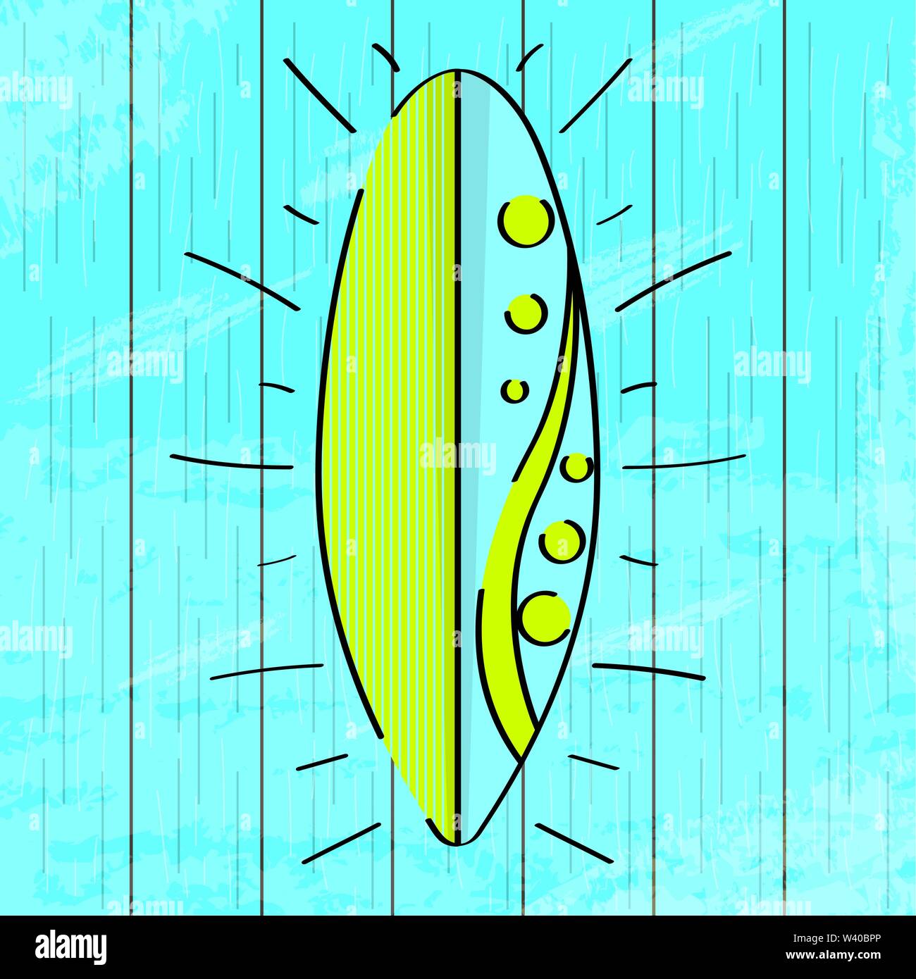 Colored surfboard on a water background - Vector Stock Vector Image ...