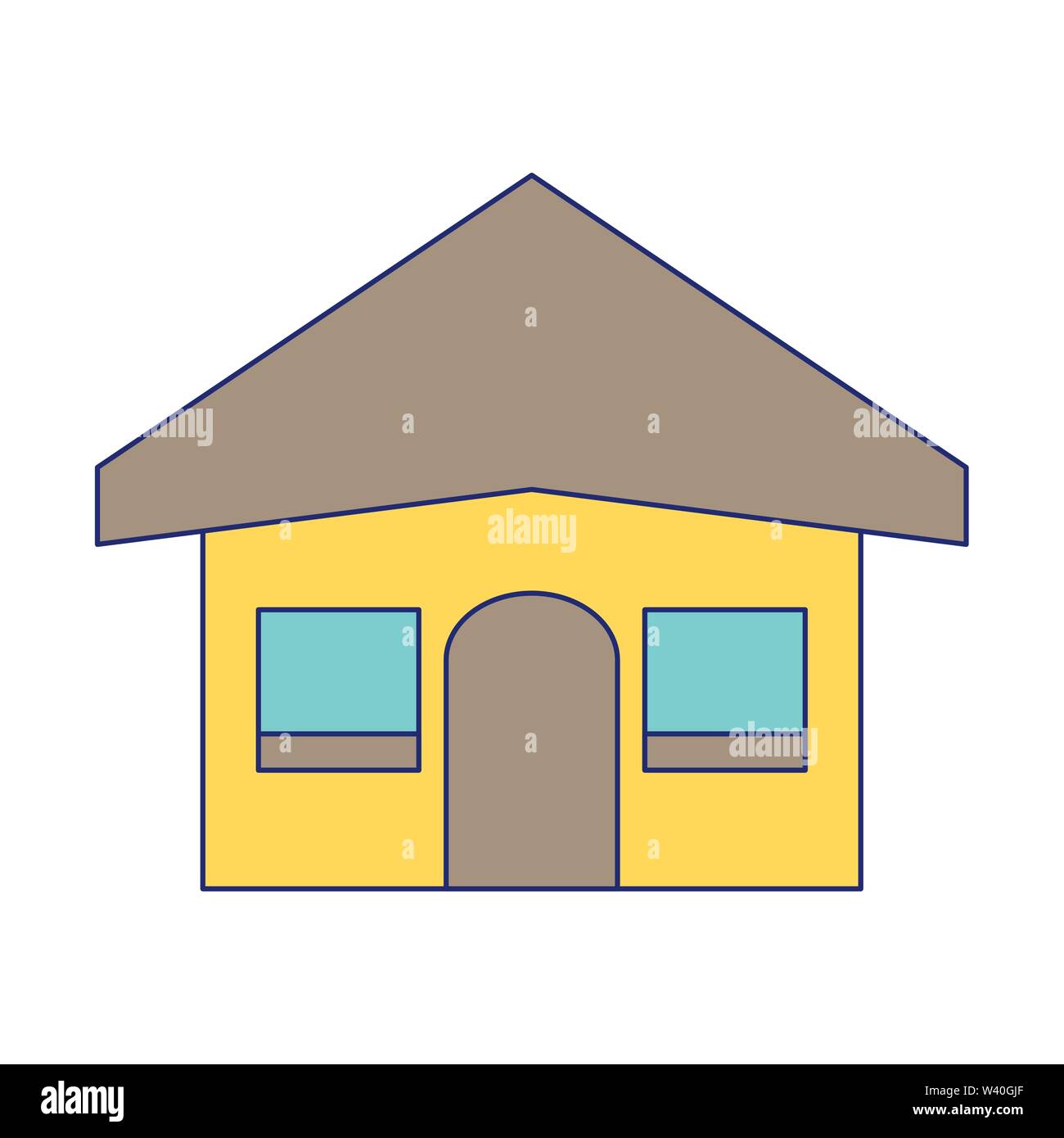 House real estate symbol isolated blue lines Stock Vector Image & Art ...