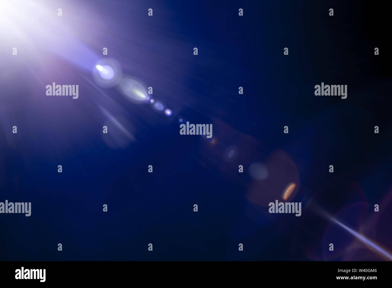 Solar camera lens flare light create hexagon of objective iris shapes ...