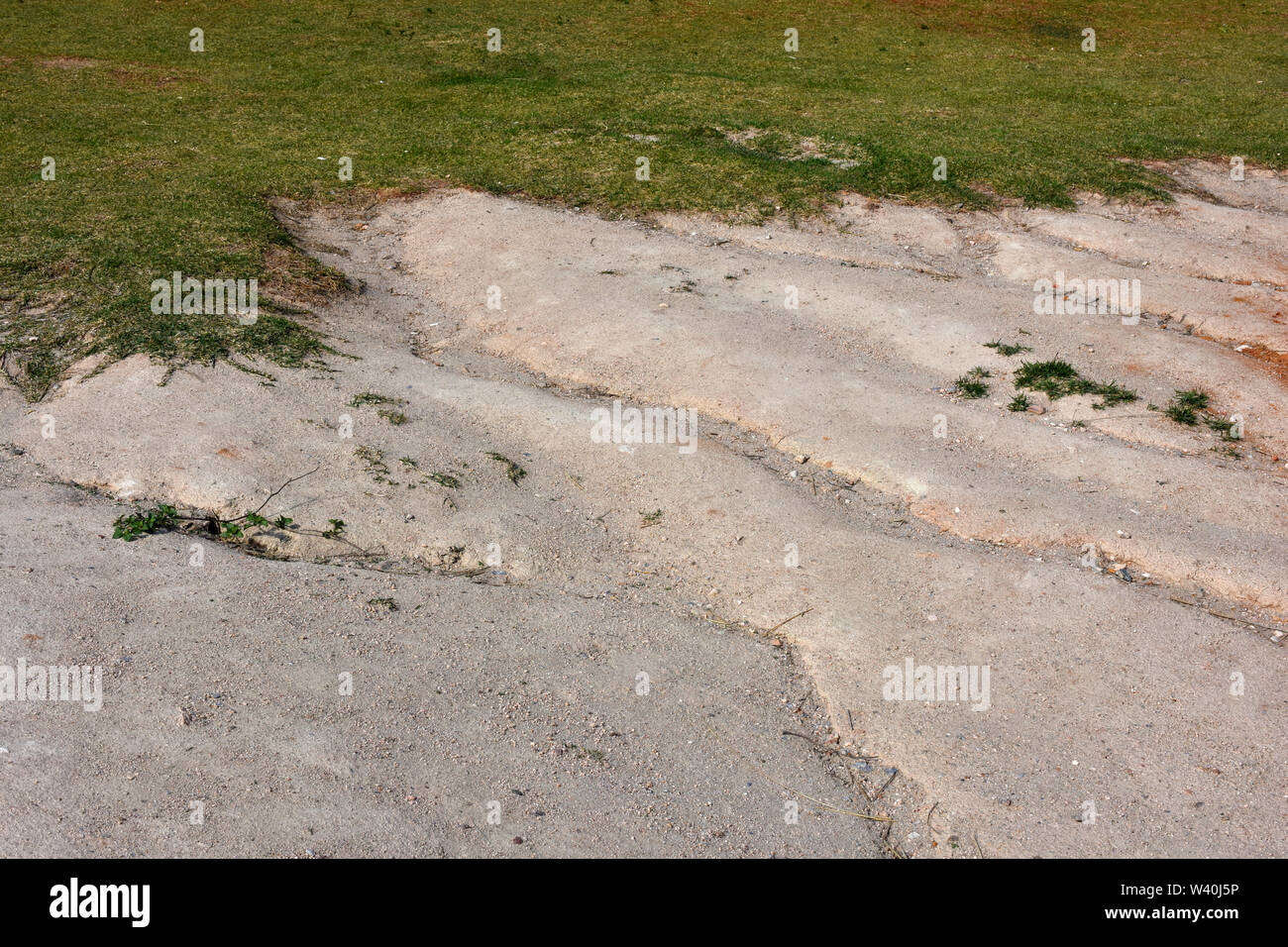 Soil erosion in the highlands. Landscape mountain with soil cracked ...