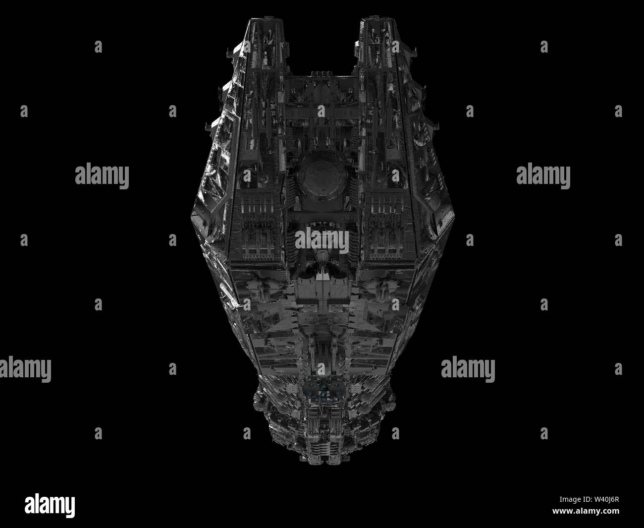 Spaceship isolated on a black background 3d illustration Stock Photo ...