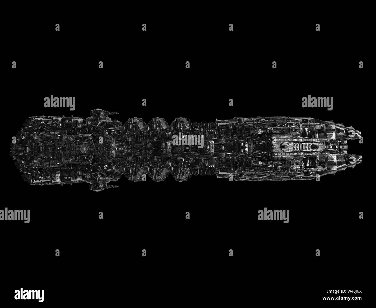 Spaceship isolated on a black background 3d illustration Stock Photo ...