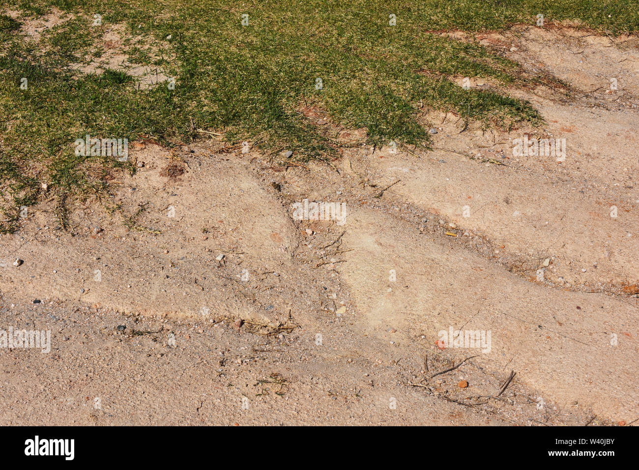 Soil erosion in the highlands. Landscape mountain with soil cracked ...