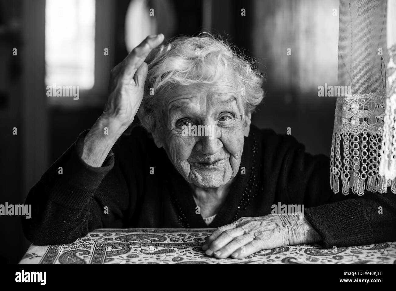 Friendly elderly women Black and White Stock Photos & Images - Alamy