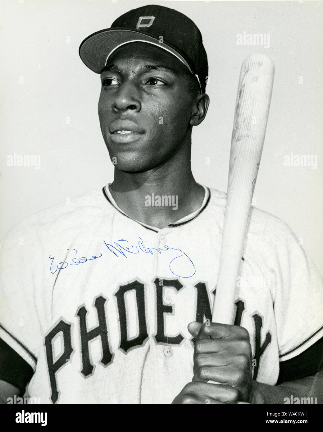 Willie McCovey as a minor league baseball player in the 1950's before he became a star hall of famer for the San Francisco Giants in the 1960.s and 70's. Stock Photo