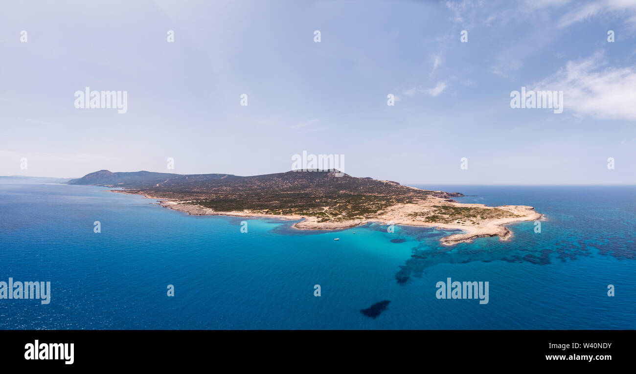 Beautiful panorama of the Akamas Peninsula from a height Stock Photo
