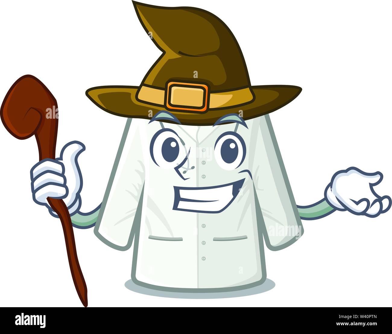 Witch doctor coat stored in mascot cupboard vector illustration Stock Vector