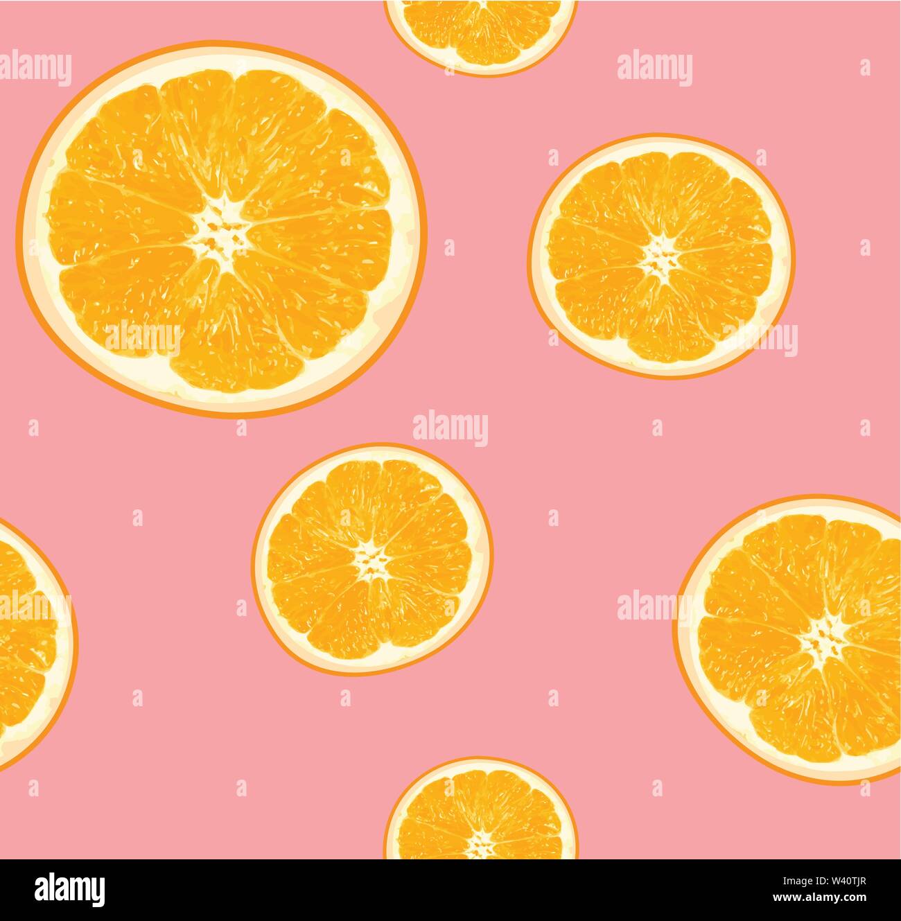 seamless orange fruit pattern vector illustrations Stock Vector