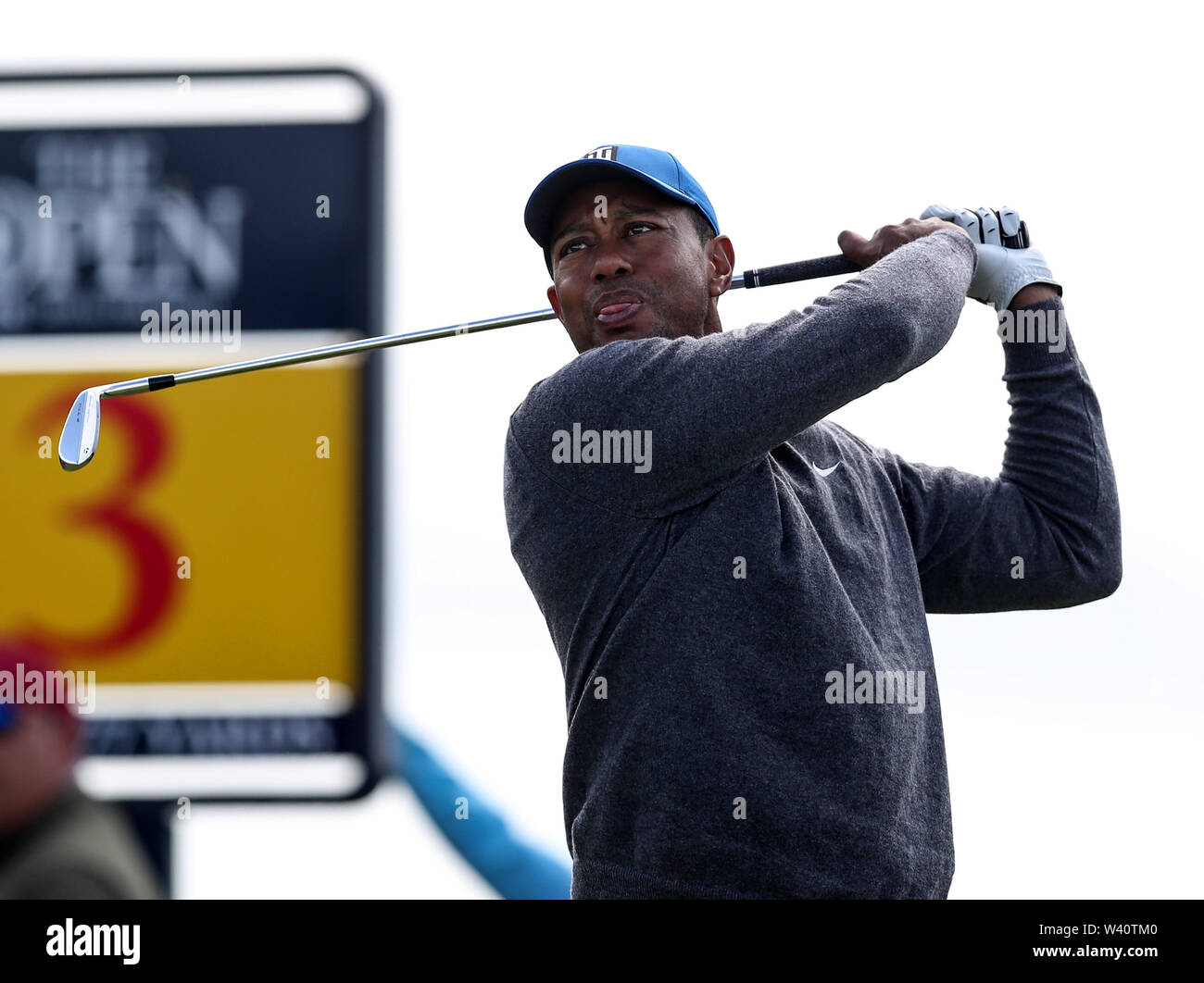 Portrush, Country Antrim, Northern Ireland. 18th July 2019. The 148th Open Golf Championship, Royal Portrush, Round One; Tiger Woods (USA) on the tee of the third hole Credit: Action Plus Sports Images/Alamy Live News Stock Photo