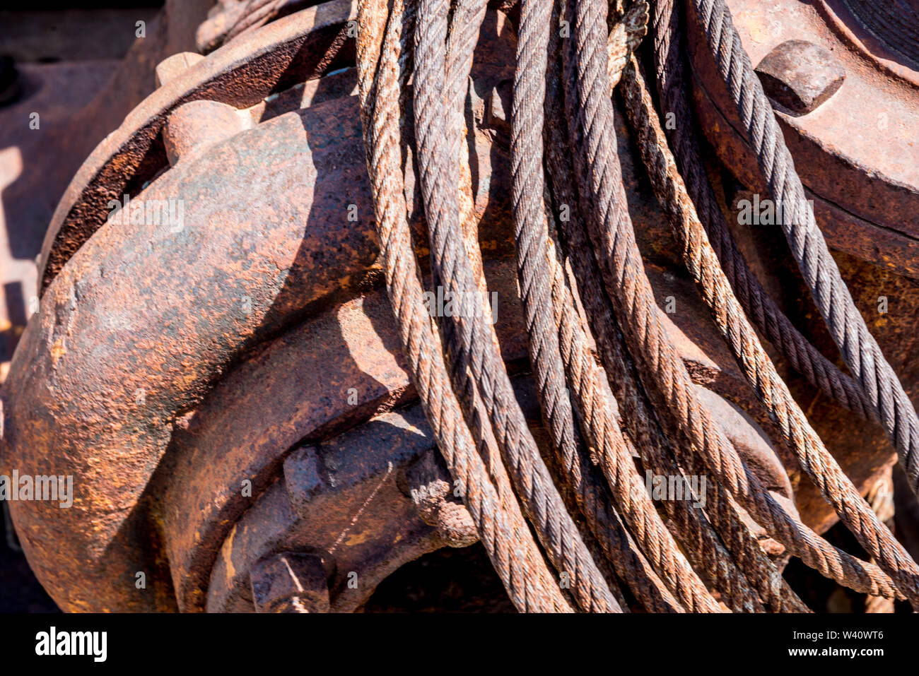 Rusted metal mining cable Death Valley Stock Photo - Alamy