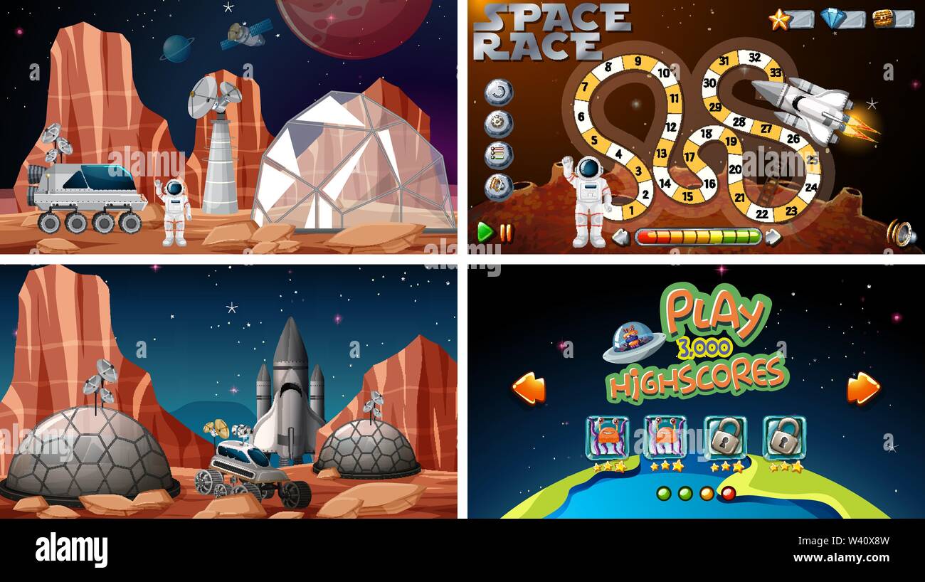 Set of space games illustration Stock Vector Image & Art Alamy