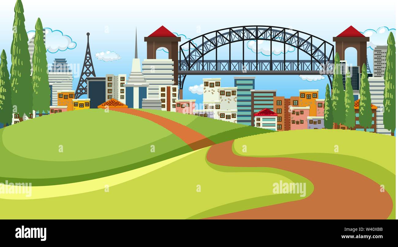 Park in city scene illustration Stock Vector Image & Art - Alamy
