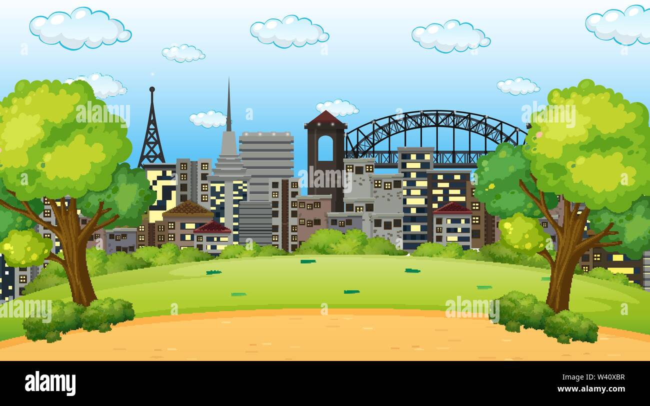 Park in city scene illustration Stock Vector Image & Art - Alamy