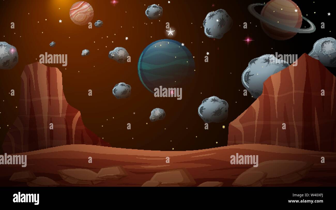 Isolated space background scene illustration Stock Vector Image & Art ...