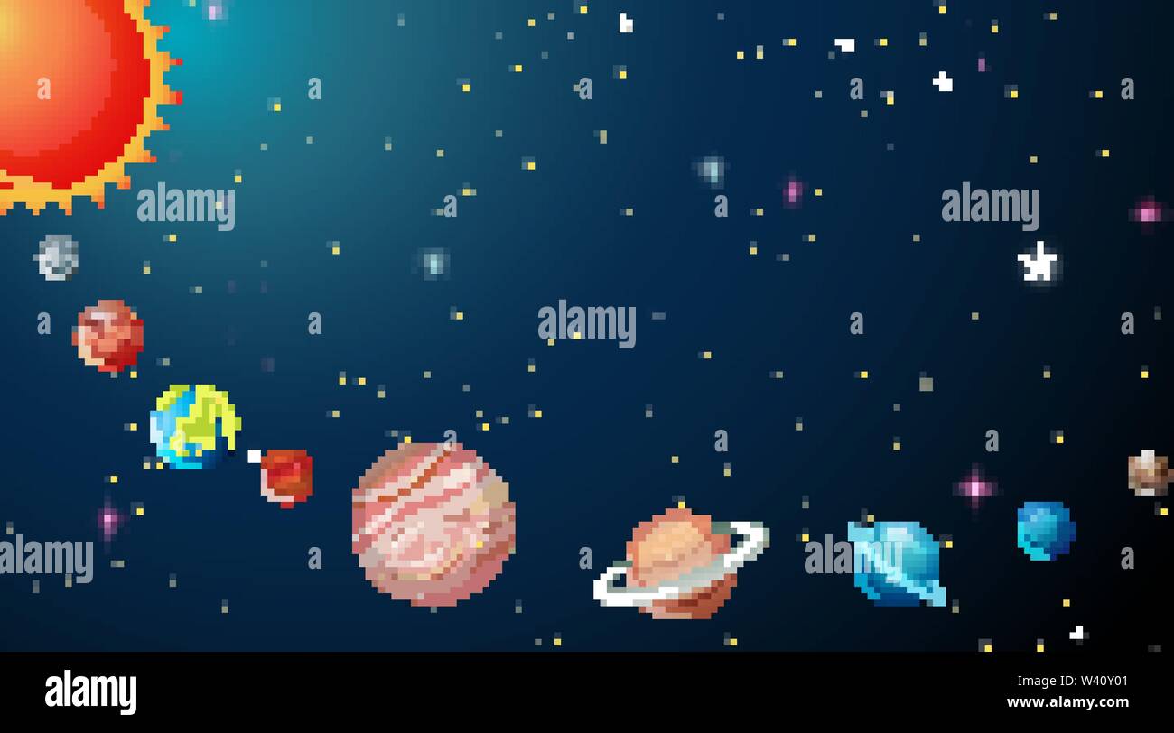 Planets in solar system illustration Stock Vector Image & Art - Alamy