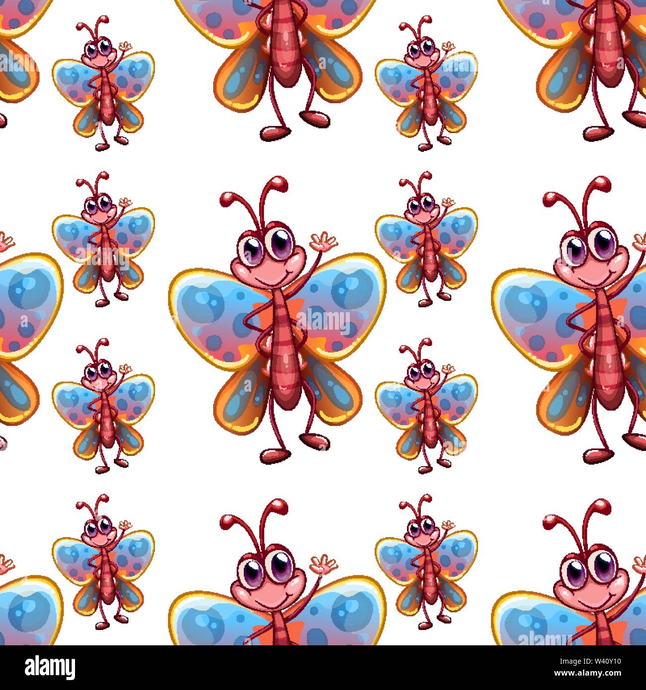 Tile Patterns Cartoon Seamless pattern tile cartoon with butterflies illustration Stock ...