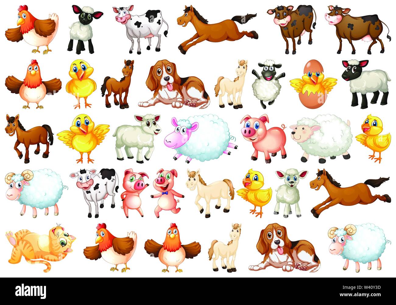 Set of farm animals illustration Stock Vector Image & Art - Alamy