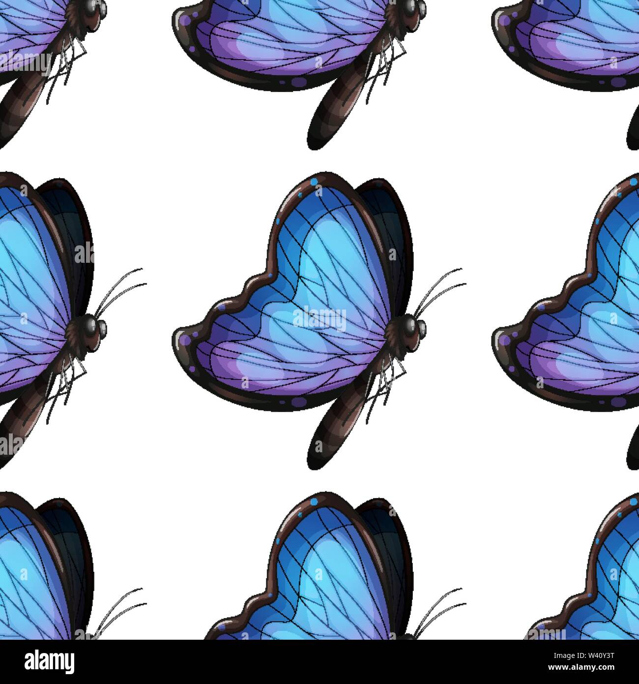 Seamless pattern tile cartoon with butterfly illustration Stock Vector ...