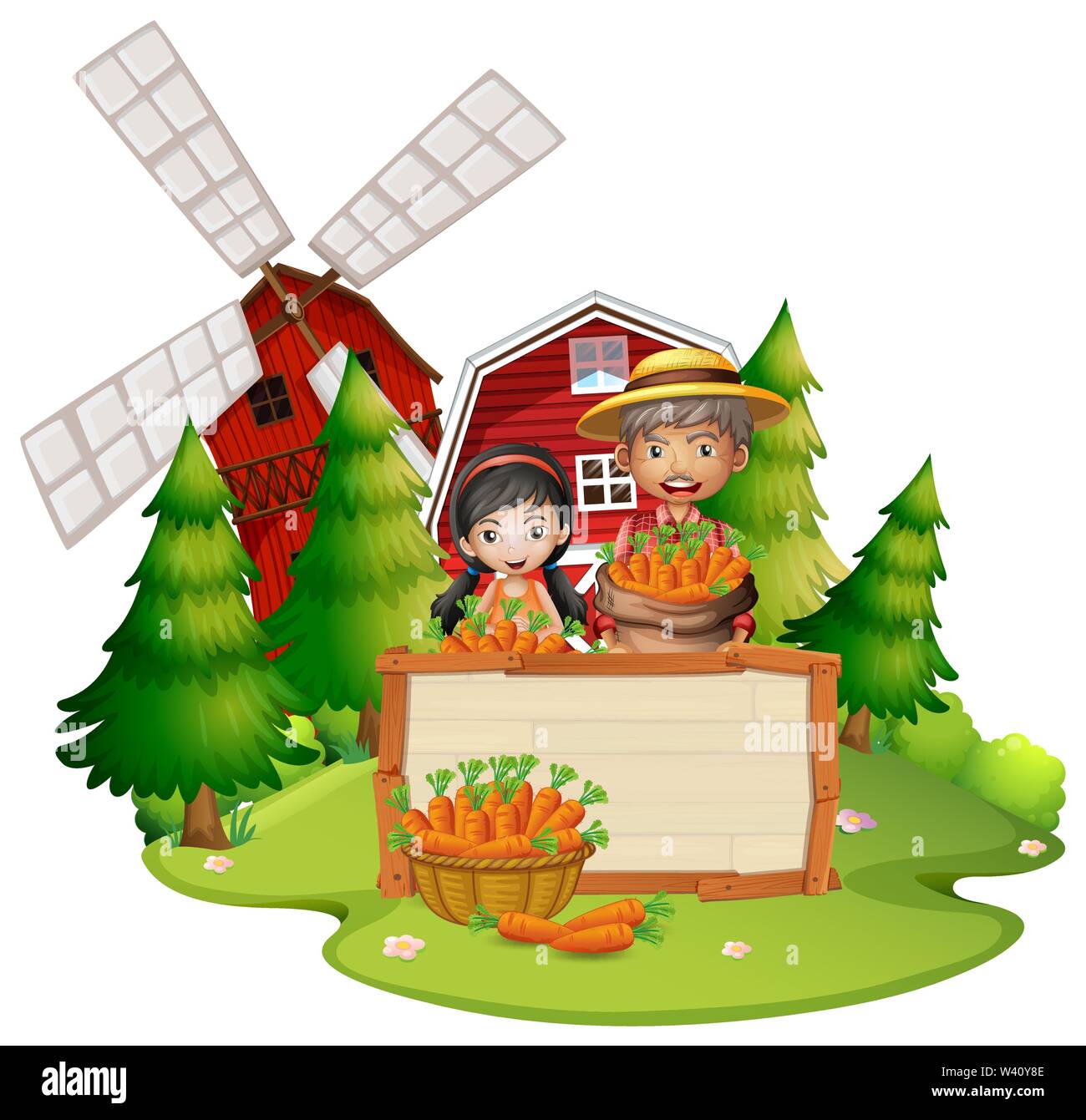 Farm blank frame background illustration Stock Vector Image & Art - Alamy