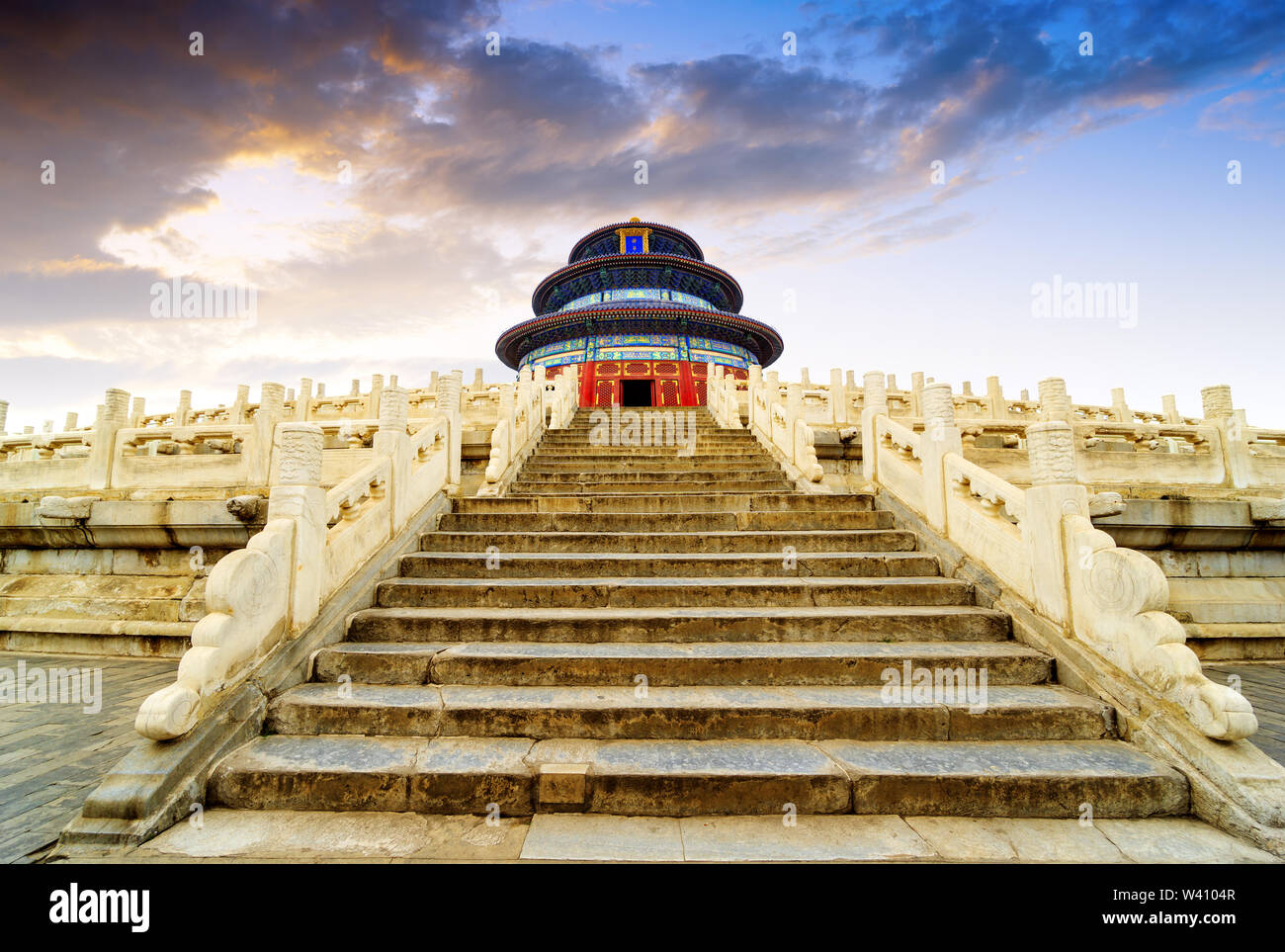 Wonderful and amazing temple - Temple of Heaven in Beijing, China.Translation:'Hall of Prayer for Good Harvest' Stock Photo