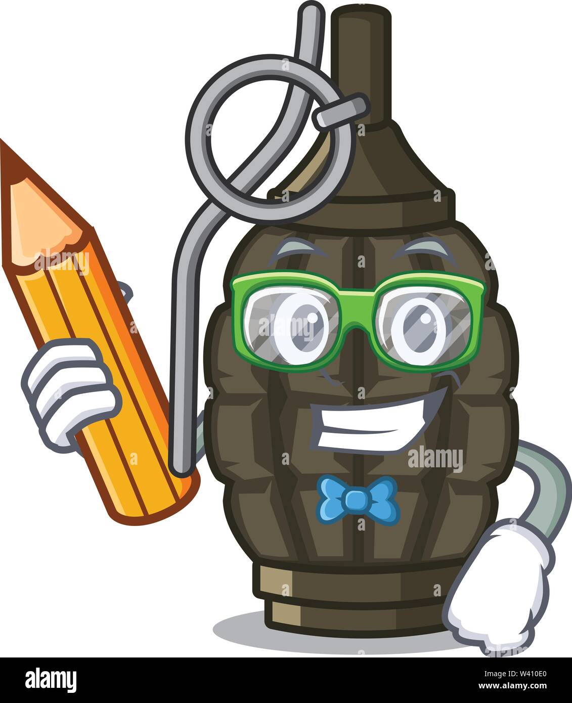 Student grenade in the a mascot shape vector illustration Stock Vector